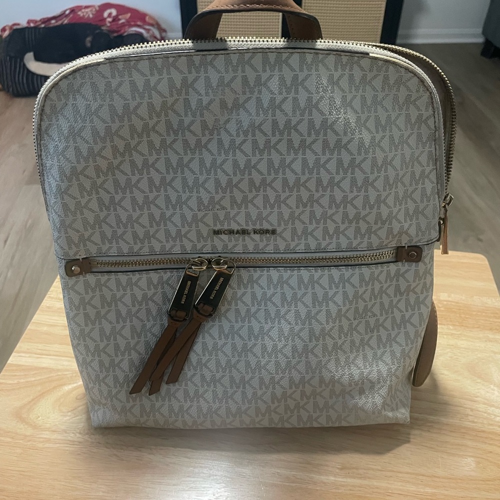 Michael Kors Tan Monogram Backpack